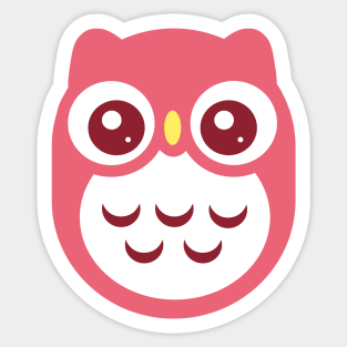 Pink Cute baby Owl Sticker